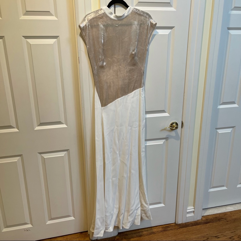 3.1 Phillip Lim Velvet Panels Maxi Dress In White - Picture 2 of 13